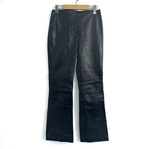 Mackage Leather Boot Cut Pants Black Sz 2